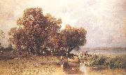 Meszoly, Geza Fishermens Hut at the Lake Balaton oil painting artist